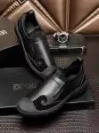 armani luxe footwear pour hommes splicing leather black